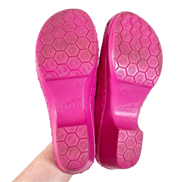 Dansko Pippa Pink Clogs Womens Size 40 9.5-10 Molded Laser Cut - Picture 4 of 10